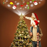 Wninbu Christmas Tree Topper Star Lighted with 6 Projection Modes,Christmas Star Tree Topper Projector Built-in LED Rotating Lights,3D Glitter Dynamic Projector Party Christmas Decorations (Gold)