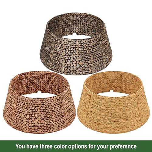 CENBOSS Rattan Christmas Tree Collar, Brown Wash, 36 inch | Easy to Assemble & Store