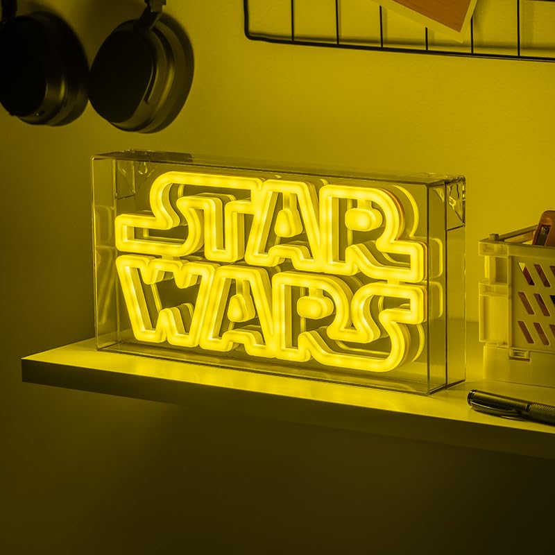 Star Wars LED Neon Light - Officially Licensed Free Standing or Wall Mountable Light Sign - Game Room Accessories & Film Memorabilia Decor - Paladone