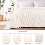 Whale Flotilla Fleece Throw Blanket for Couch or Bed, Luxury Super Soft Lightweight Summer Blanket, 3D Jacquard Cozy Fluffy Plush Decorative Sofa Chair Blanket for Mom Dad, 50x60 Inch, Ivory