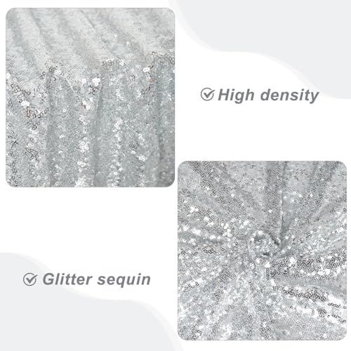 PartyDelight Silver Christmas Tree Skirt 36 inch Sequin Sparkly Base Cover for Merry Christmas Party Holiday Home Indoor Xmas Tree Decorations