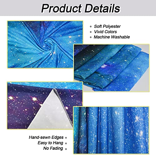 Lahasbja Galaxy Tapestry Blue Starry Sky Universe Space Tapestries Wall Hanging Mysterious Nebula Stars Backdrop for Living Room Dorm
