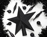 Christmas Concepts® 20cm Glitter Tree Top Star Decoration – Christmas Tree Topper/Ornament (Black)