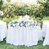 DearHouse 2Pcs Artificial Peony Flower Garland - Silk Peony Garland with Purple White Flowers for Wedding Party Table Decoration,6ft/Strand(White& Blue&Dark Blue)