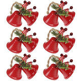 Tinsow 6 Pcs Red Christmas Bells, Tree Hanging Ornament Metal Jingle Bells for Christmas Holiday Decoration (6, Red)