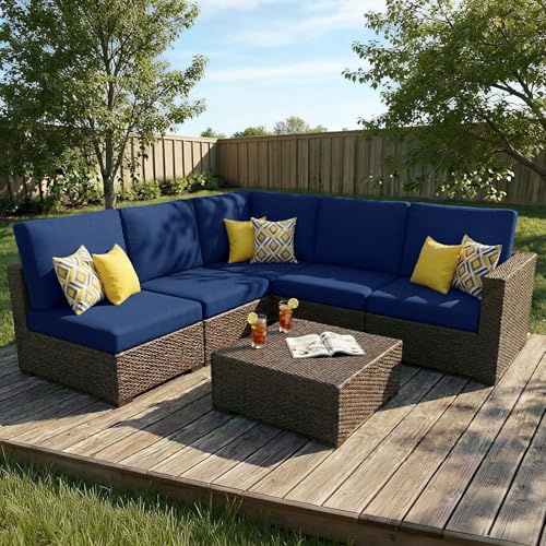 Smiry Printed Couch Cushion Covers, Stretch Soft Couch Covers for Sofa, Washable Non-Slip Sofa Slipcover Furniture Protector for Indoor and Outdoor (Large, Navy)