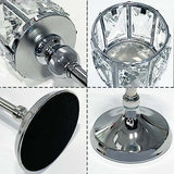 Set of 3 Cup Crystal Tealight Candle Holders, Centerpieces for Table Wedding Centerpieces Crystal Decorative Tealight Candle Dining Table Candle Holder Decor for Party (8.7"+10.6"+12.2", Silver)