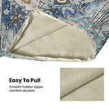 BETGINY Boho Pillow Covers 18x18, Blue and Teal Ethnic Design Outdoor Decorative Throw Pillows for Couch, Carpet Pattern Decor Cushion Cover 2 Pcs Farmhouse Linen Pillowcase for Bed Car Safa