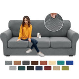 XINEAGE 2026 New 4 Pieces Couch Covers for 3 Cushion Couch Super Stretch Thick Soft Sofa Cover Anti Slip Sofa Slipcover Dogs Cats Furniture Protector (Light Gray, 71"-91")