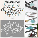Meltset Metal Tree Leaf Wall Decor, Vine Olive Leaf Branch Wall Art, Wrought Iron Scroll Artwork, Decorative Wall Sculptures Above The Bed, Living Room, Hallway, Indoor and Outdoor（S/Farmhouse）