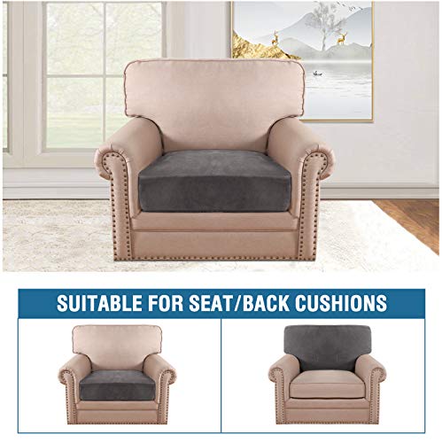 H.VERSAILTEX 1 Piece Sofa Cushion Covers Bundle Armless Futon Cover, Grey
