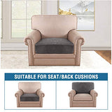 H.VERSAILTEX 1 Piece Sofa Cushion Covers Bundle Armless Futon Cover, Grey
