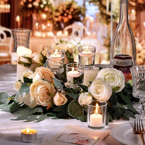 Letine 36-Pack Votive Candle Holders - Clear Glass Tea Light Holders - Glass Votive Candle Holder Bulk for Wedding Centerpieces/Home Table Decor/Propose/Christmas and Summer Party Decor