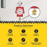 Mark Feldstein, Peanuts Snoopy's Dog House with Woodstock Pendulum Pal Wall Clock, 12 Inch