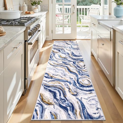 2x8 Washable Modern Abstract Runner Rug Non-Slip for Hallways