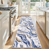 2x8 Washable Modern Abstract Runner Rug Non-Slip for Hallways