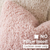 Foindtower Decorative Fuzzy Faux Fur Throw Pillow Covers 22x22 Dusty Rose
