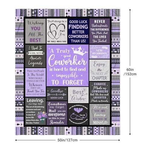 Farewell Gifts for Coworkers, Co Worker Leaving Job Gifts for Women, Goodbye/Going Away Gifts for Colleagues, Appreciation/Thank You Gifts for Coworker, New Beginnings Gifts Blanket 60”x50”