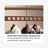 Full Length Mirror, Solid Wood Hanger Floor Hanger Home Bedroom Cabinet Hanger Hanger Integrated Entrance Living Room Clothes Hanger with Mirror, Bedroom Furniture (Color : 80)