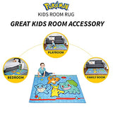 Pokémon Kids Room Blue Non Slip Area Rug, 69 in x 52 in, (Officially Licensed Product) by Franco