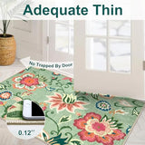 Floral Kitchen Runner Rugs Non Skid Washable, Low Pile Ultra Thin Rug Runners 2x6, Non Slip Paisley Carpet for Laundry Bedroom Entrance Bathroom (Light Green,2'x6')