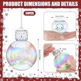 Funtery 24 Pcs Clear Plastic Ornaments for Crafts Iridescent Ornaments Ball Decoration 2.5-inch DIY Bubble Pot Cauldron DIY Witch Magic Pot Witch Cauldron Decoration (Iridescence Style)