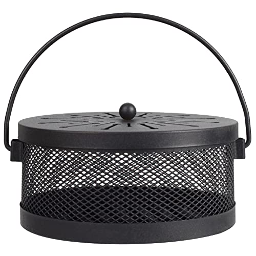 A&M Tech Black Mosquito Coil Holder Incense Coil Burner Indoor Outdoor Camping Use Portable Mosquito Repellent Coil Holder Incense Burner Holder 6.2 Inches Diameter