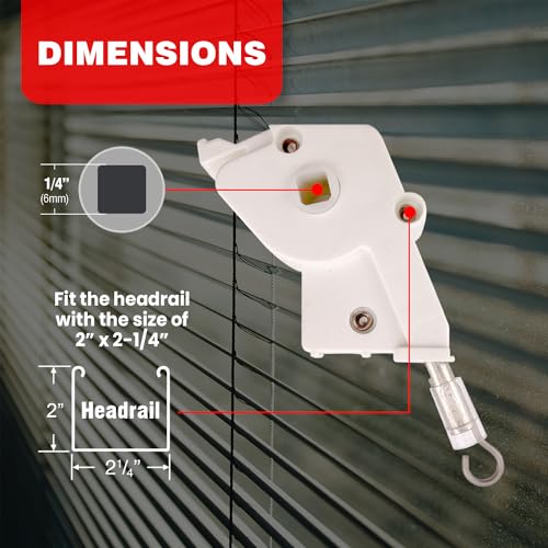 Amazing Drapery Hardware High Profile 2" Plastic Wand Tilter for Horizontal Blinds 2ct - Square Rod Compatible, Durable Control Mechanism
