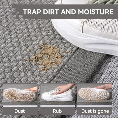 Indoor Entryway Area Rug Front DoorMat Non Slip Absorbent Grey 2'x3'