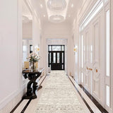 Moroccan Washable Hallway Runner Rug - 2'6"x12' Non Slip Floor Mat for Kitchen Low Pile Living Room Carpet with Rubber Backing Bedroom Rugs for Entryway 2'6"x12' Beige