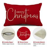 Allorry Christmas Pillow Covers Merry Christmas Throw Pillow Decorative Christmas Red Cotton Cloth Linen Cloth Pillow Cover Sofa Cover Decorative Rectangle Length 12X20 inches