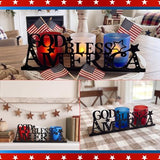 250 Anniversary Decorations with 3 Glass Votive 1 Wooden Tray God Bless America Decor Patriotic Red Blue White Table Decorations 4th of July Rustic Decor for Memorial Independence Day
