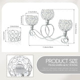 Gold/Silver Metal Crystal Tea Light Candle Holder, Elegant Wedding Table Centerpiece 3/5 Arm Crystal Candle Holder, Christmas Votive Candle Holder for Wedding Living Room Decor (Silver, 1pc-3 Arm)