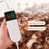 Electric Heated Blanket Throw Size 50"x60", Soft Sherpa Faux Fur Heating Blanket with 10 Adjustable Heat Settings, Fast Heating, 1-8 Hour Timer Auto Shut Off & Overheat Protection & Machine Washable