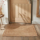 Hausattire Hand Woven Jute Braided Rug, 2'x3' – Natural, Reversible Boho Entry Area Rugs for Kitchen, Living Room I Farmhouse Indoor Outdoor Decorative Floor Rug, 24x36 Inches