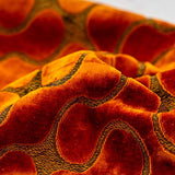 Yangest Orange Square Throw Pillow Cover Wavy Velvet Cushion Cover Modern Zippered Pillowcase for Sofa Couch Bedroom Living Room Chair, 18 x 18 Inch