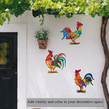 Tuokiuhn Rooster Metal Wall Art Decor Rooster Kitchen Decor Chicken Decor Living Room Bedroom Farmhouse Cabin Country Hanging Decorations Outdoor Garden Fence Art.