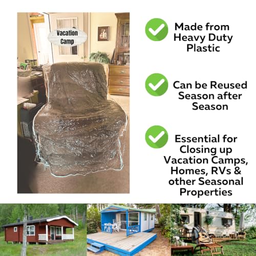 Evelots Clear Plastic Recliner Cover - Thick Heavy Duty Vinyl Armchair Cover for Protection Against Cat & Dog Clawing - Stain & Dust Protector - Waterproof Slipcover for Moving & Storage