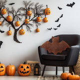 2 Pcs Halloween Bats Throw Pillow Furry Bat Plush Pillows Cute Bats Halloween Decor Stuffed Bat Lumbar Pillow for Halloween Decorative Home Sofa Bed Cushion