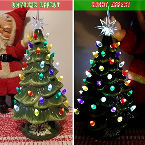 Ceramic Christmas Tree Replacement Lights/Bulbs, Ceramic Tree Medium Multicolor Twist Light Ornaments(117 Bulbs+5 Topper Star)
