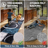 2x8 Washable Modern Abstract Runner Rug Non-Slip for Hallways