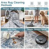 4x7 Rug for Living Room: Washable Wide Hallway Runner Rug Blue