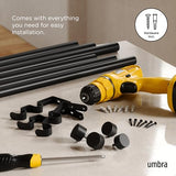 Umbra Cappa Double Curtain Rod, Includes 2 Matching Finials, Brackets & Hardware, 66 to 120-Inch, Black