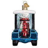 Old World Christmas Golf Cart Santa Glass Blown Ornament for Christmas Tree, Handcrafted Holiday Decoration, Sport Collection