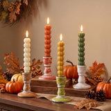 Fall Table Decor Rustic: Wooden Candlestick Holders Set of 4