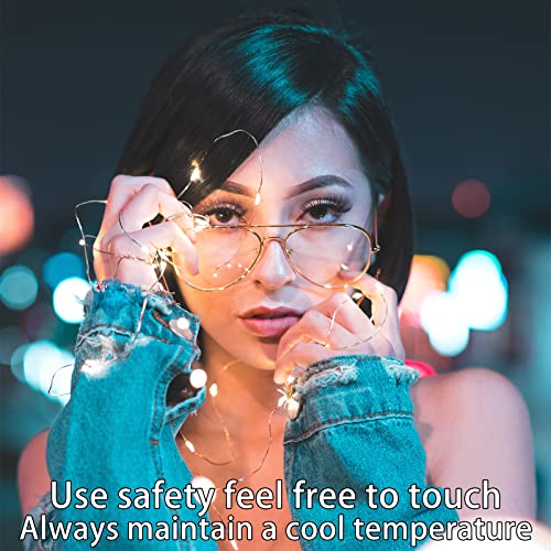 6 Pack LED Fairy Lights Battery Operated with Timer, 13FT 40LED Waterproof Firefly Lights Silver Wire Mini Twinkle String Lights for Wedding Christmas Birthday Party Mason jar Decorations, Warm White