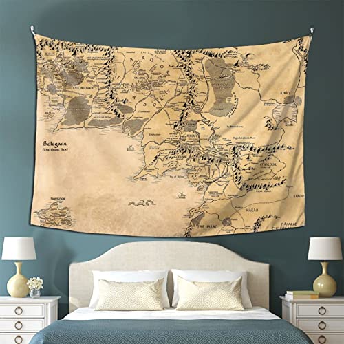 IMZEUSYEP Middle Retro Earth Map Tapestry Wall Hanging Decorative Wall Tapestries Wall Art Decoration Tapestries Home Decor For Dormitory Living Room 80x60 Inch