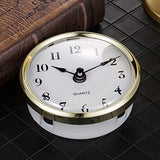 Hicarer 3-1/8 Inch (80 mm) Quartz Clock Insert Fit-up/Insert with Arabic Numeral, Gold Trim, Quartz Movement