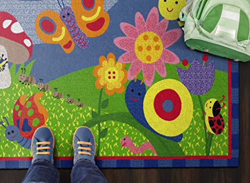 Flagship Carpets Kids and Baby Non Slip Area Rug for Home Learning or Classroom Carpet, Playroom or Kids Bedroom Mat, 3' x 5', Cutie Bugs