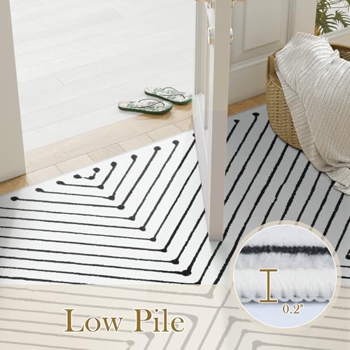 LIVEBOX Washable Runner Rug 2x6, Modern Kitchen Runners Entryway Runner Rug, Non-Shedding Non-Slip Indoor Carpet for Hallway Kitchen Entryway Laundry Room Bathroom